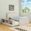 Wooden Platform Bed with Trundle and Storage Shelves