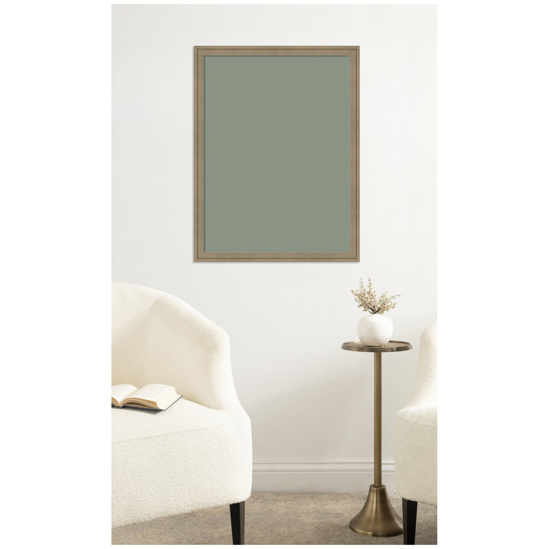 Tableau d'affichage en lin encadré en tissu, Vert menthe, H 26 po x l 20 po x P 1,25 po, Florence brun clair