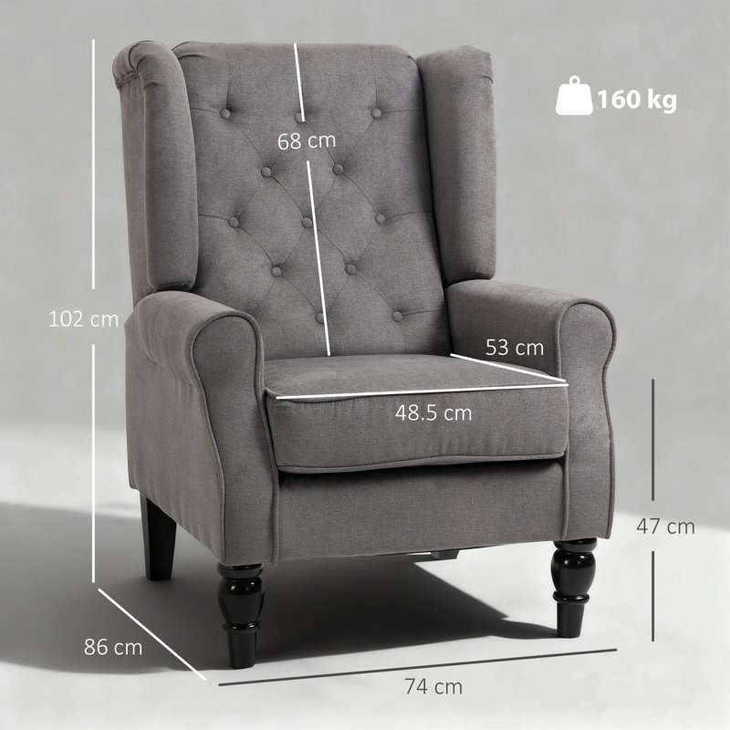 Crisbel Upholstered Armchair, Dark Gray