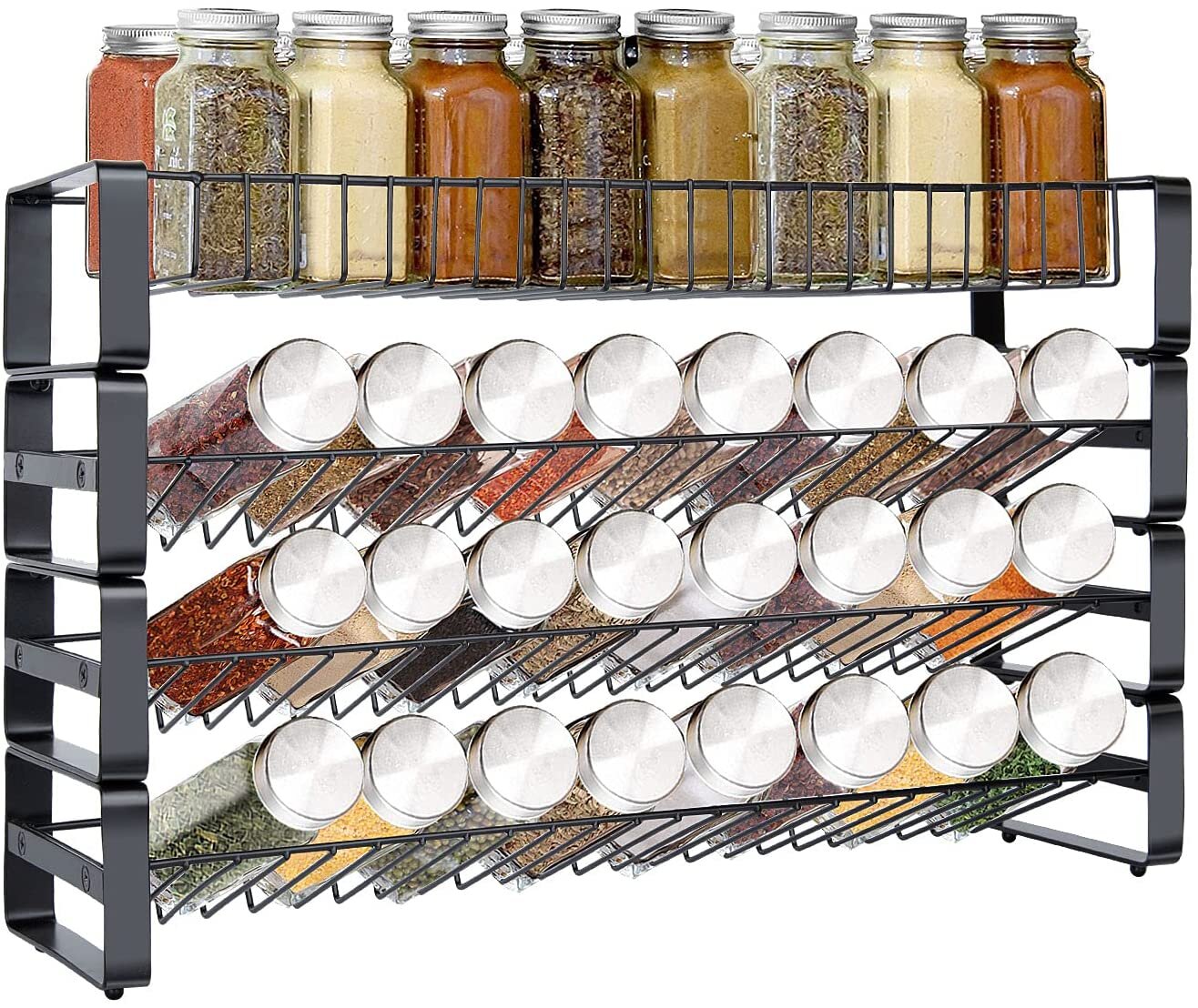 Kitchen Spice Rack Organizer Freestanding Countertop Herb Shelf w