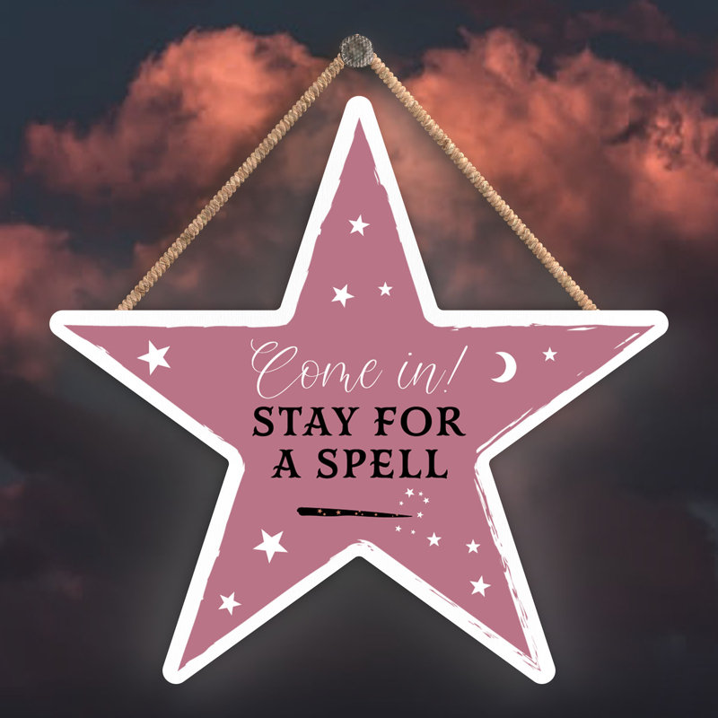 Witch Come In Wooden Star Plaque