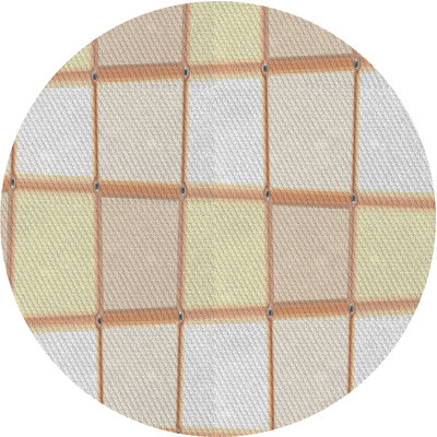 Tapis géométrique jaune / brun