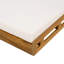Chaise longue de patio réglable en bois d'acacia avec coussin Hofstetter-1189239755-1194682232
