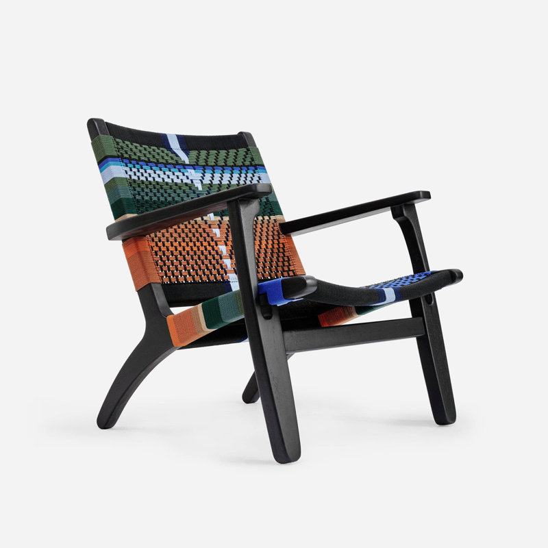 Masaya Upholstered Armchair, Black, Mot Mot Pattern