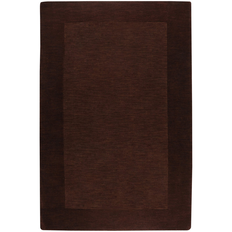 Tapis chocolat en laine fait à la main Dolma, Rectangle 2 pi x 3 pi