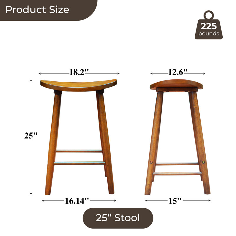 Tabouret en cuir sans dossier Nora, Tabouret de comptoir (siège d'une hauteur de 25 p