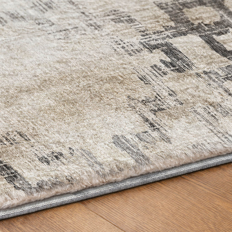 Tapis bohème ADS121 de qualité supérieure lavable à la machine Dream Shag, Taupe, 1 pi 8 po x 2 pi 6 po