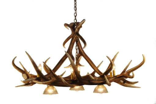 Lustre classique / traditionnel à 9 lumières de style bougie avec accents de bois Calla