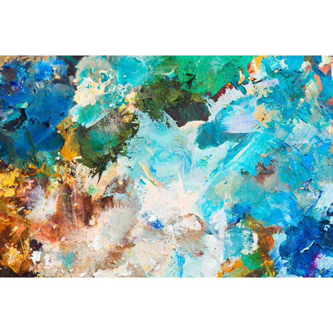Background Of Oil Paints - Wrapped Canvas Painting