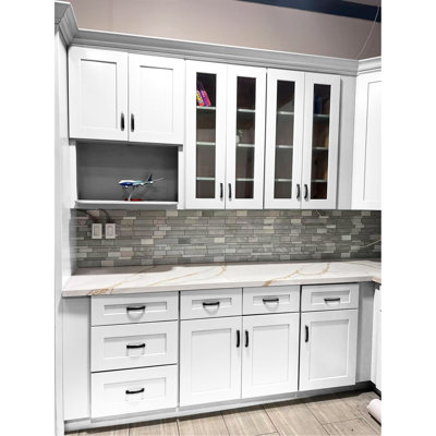 Armoire blanche 21 po avec tiroir à fermeture en douceur et porte simple et tablette réglable en bois massif prête à assembler pour la cuisine, la salle de bain et le garage (l 21 po x P 24 po x H 34,5 po)