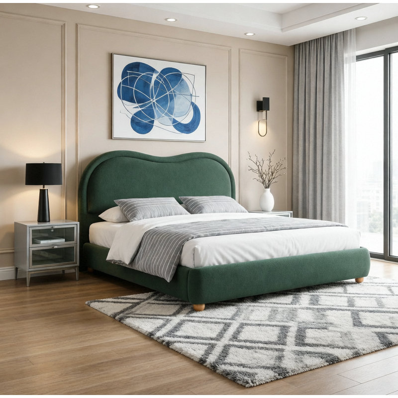 Lit plateforme tapissier Elegant, Grand lit