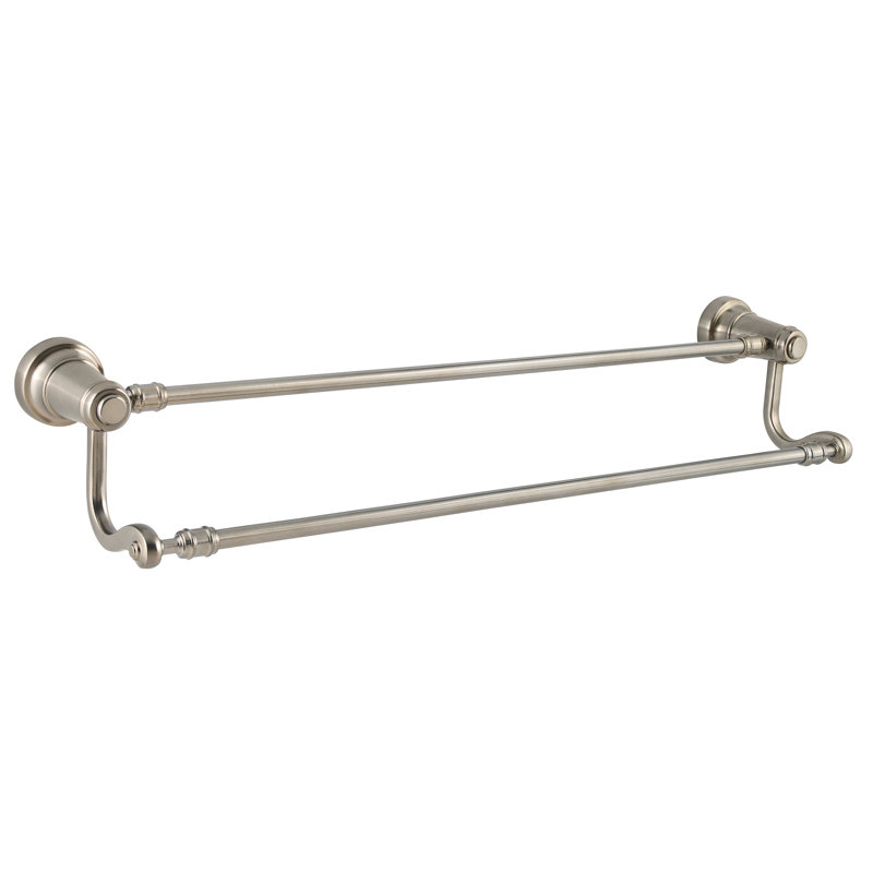 Ashfield Double Wall Mounted Towel Bar, Brushed Nickel