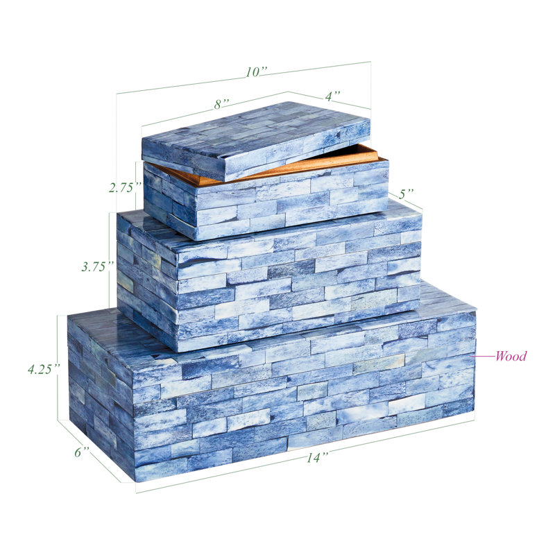 Pecoraro Ceramic Decorative Box, Blue