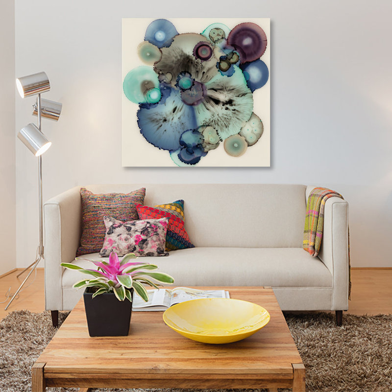 « hypothèse », impression sur toile, H 37 po x l 37 po x P 1,5 po, Pas de tapis, Toile tendue