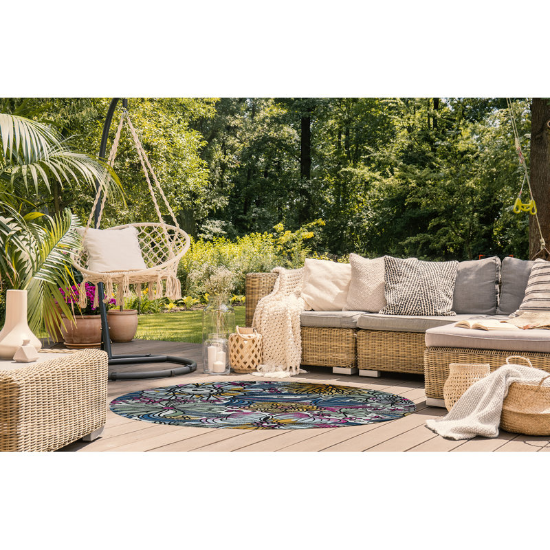 Hidemitsu Chenille Floral Indoor Rug, Rectangle 4' x 6'