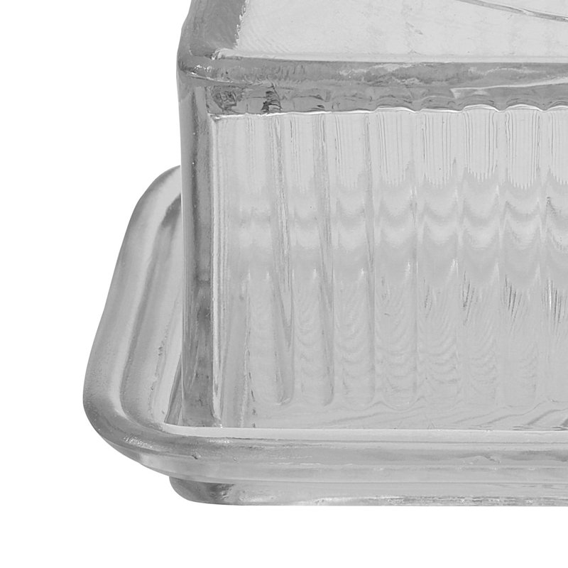Pressed Glass Butter Dish with Lid