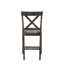 Ensemble de 2 chaises à hauteur de comptoir en lin brun clair et gris vieilli