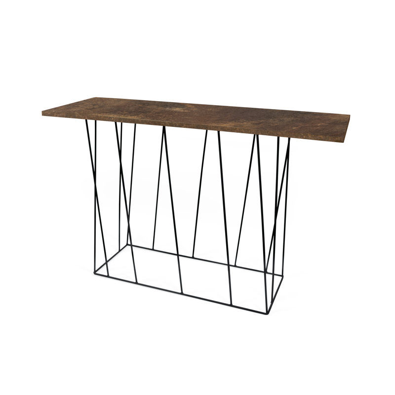 Console Sligh, Chêne sauvage, Acier laqué noir