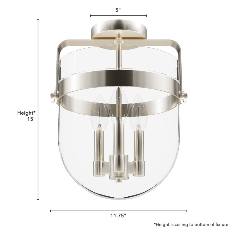 Longe Glass Semi Flush Mount, Alturas Gold