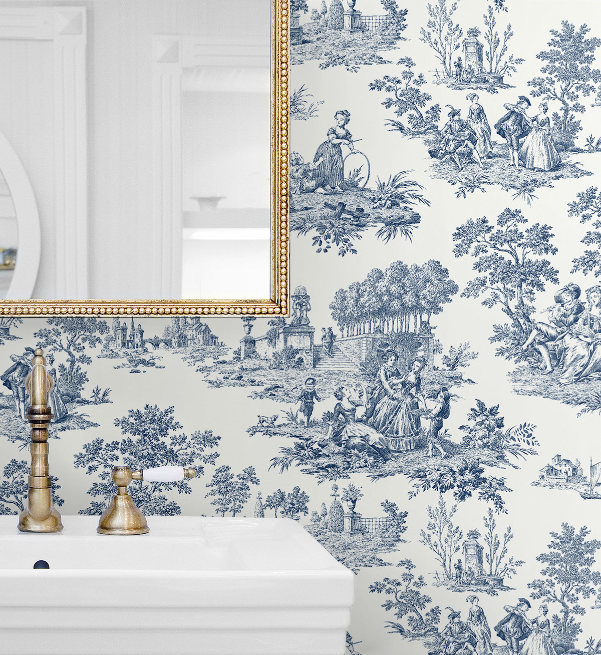 Toile de Jouy Peel and Stick Wallpaper (Removable)
