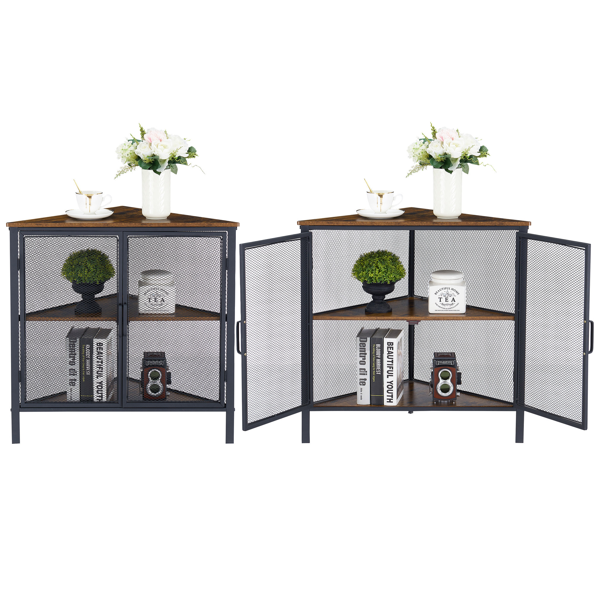 Organ & Set Reviews Shelf Design® Cabinet 2 Free-Standing Shelves Set Corner Kempst 3-Tier Trent Corner Pieces Display Set | Austin Storage Wayfair