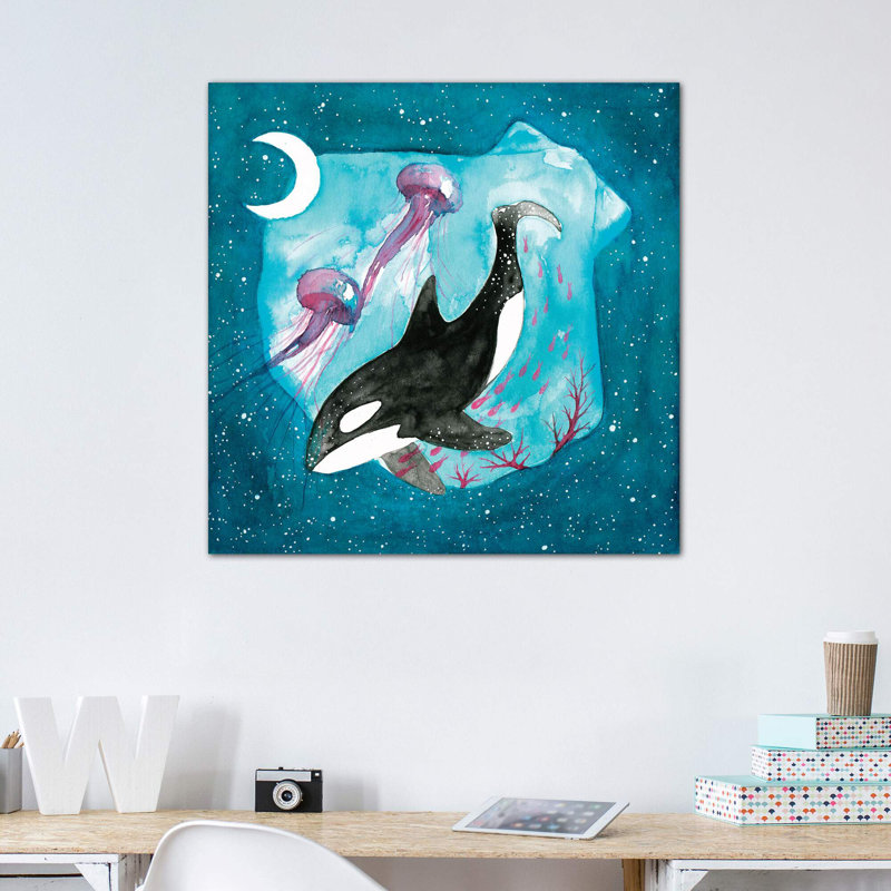 " Orca ", Wrapped Canvas, No Mat, 37" H x 37" W x 1.5" D