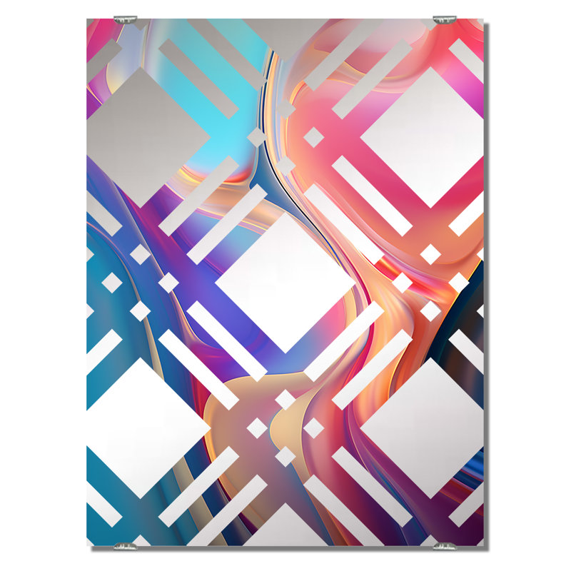Chiou - Miroirs muraux décoratifs transitionnels à formes abstraites modernes, 32 po x 24 po