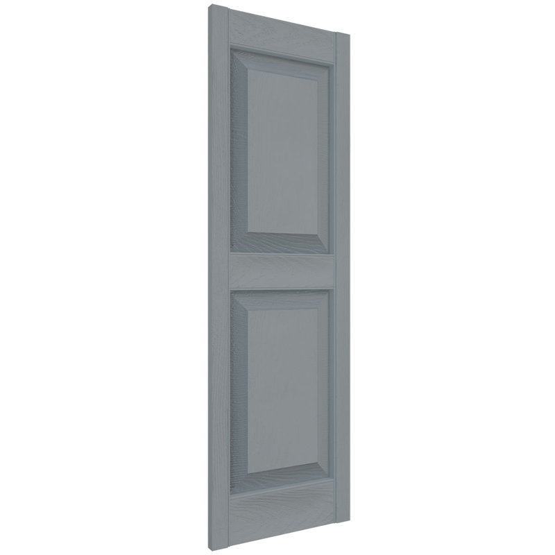 Platinum Raised Panel Vinyl Decorative Shutters, 12" x 50"