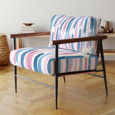 Fauteuil décoratif abstrait - Fauteuil rose à rayures Needle Line