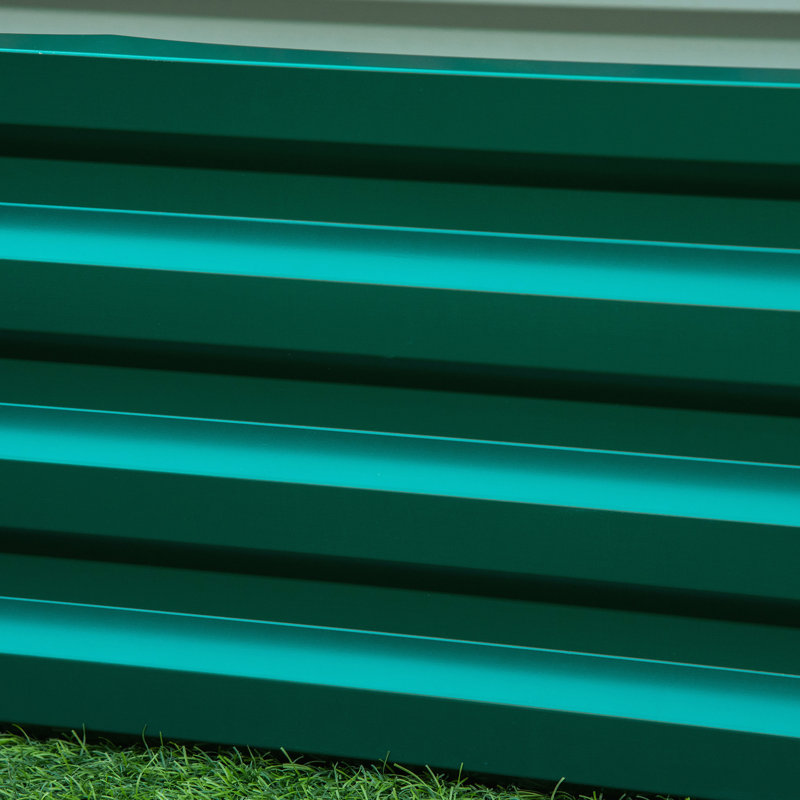Outsunny Raised Garden Bed, 4' x 2' x 1' Galvanized Planter Box Raised Bed for Vegetables, Flowers, Plants and Herbs, Green