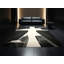 Tapis moelleux moelleux à motif géométrique Art Deco brun - reliure noire-312298600