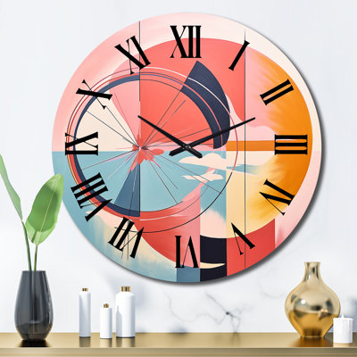 Horloge murale abstraite Mid-Century