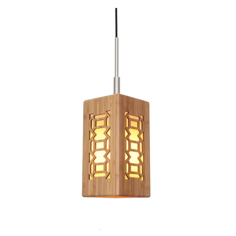 Luminaire suspendu rectangulaire unique à 1 lumière, Nickel satiné