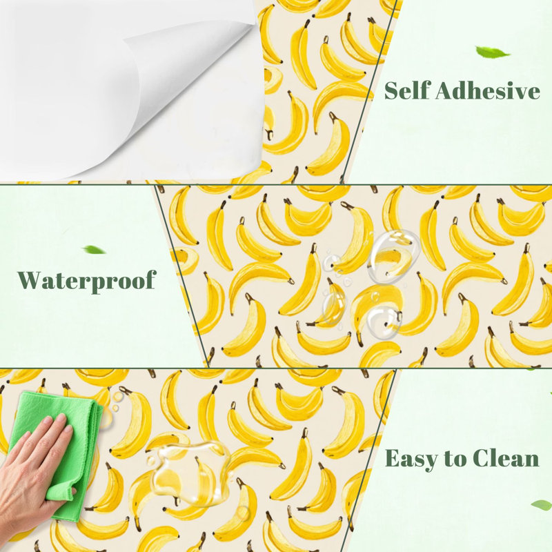 Papier peint adhésif auto-adhésif amovible Banner Yellow, L 17,7 po x L 118 po