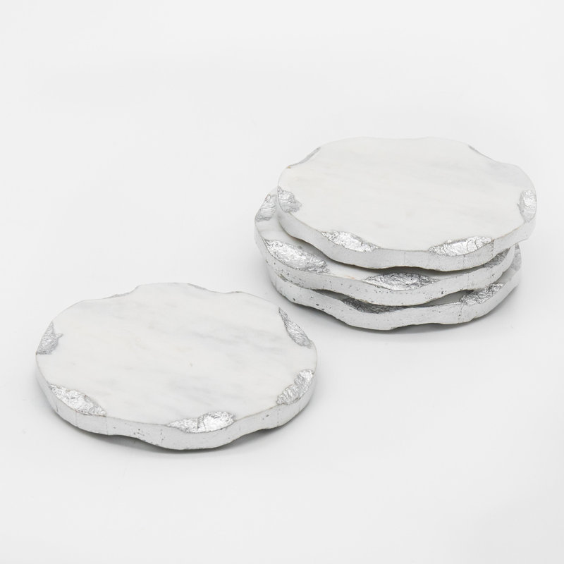 Ensemble de sous-verres Edica Marquise, Blanc / argent