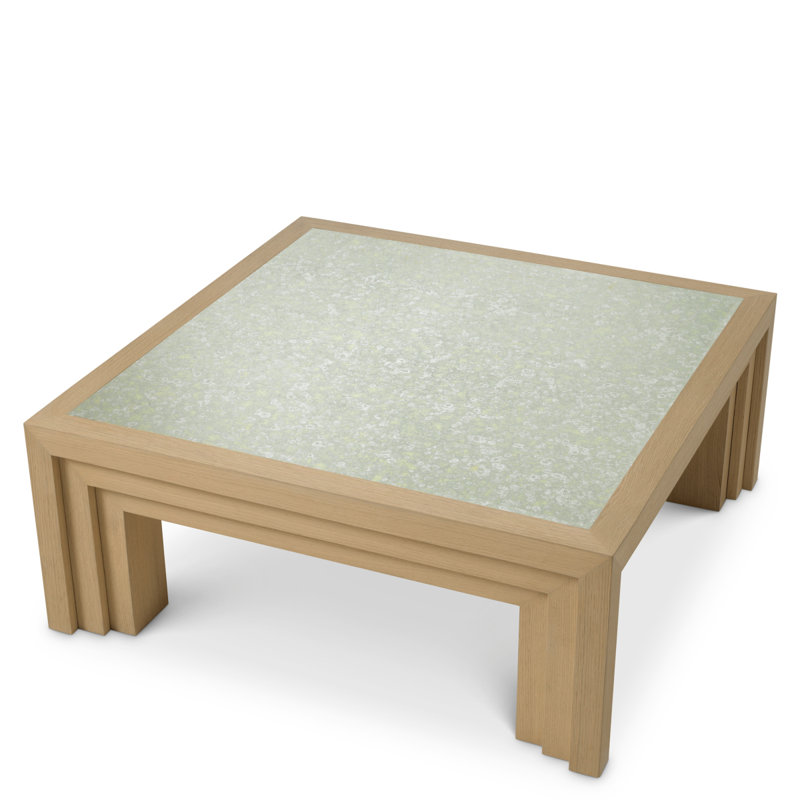 Metropolitan Glass Coffee Table, Natural Oak