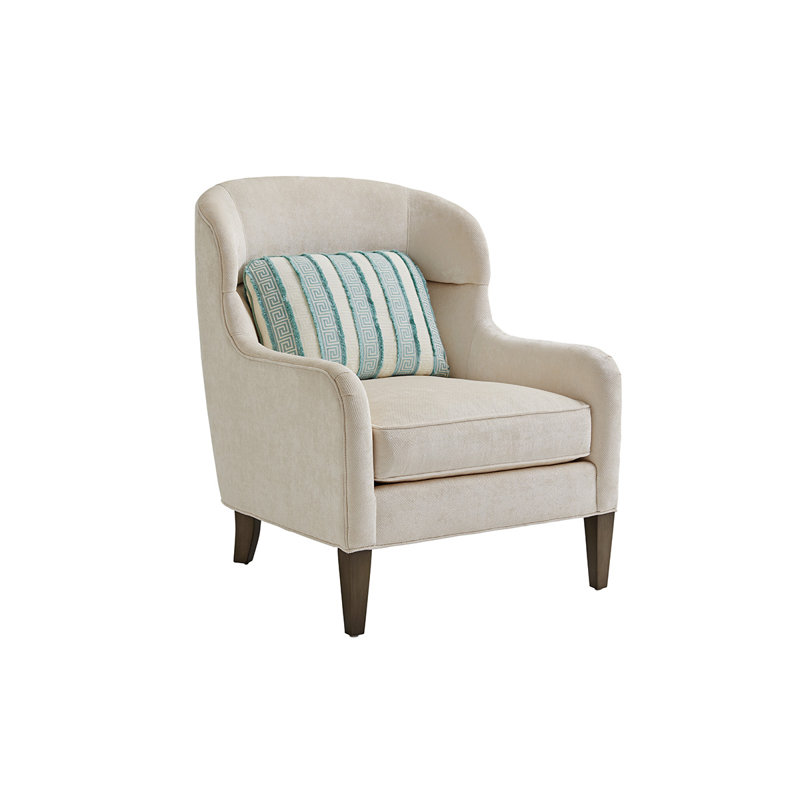 Misty Gray Barrel Accent Chair with Upholstery