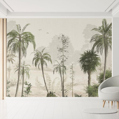 Palmier sur fond clair, scène tropicale