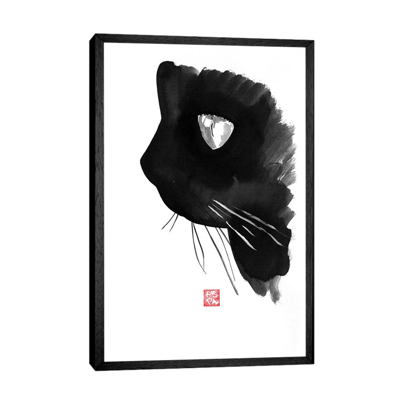 Small Profile by Péchane - Print on Canvas, 66.04 cm H x 45.72 cm W, Black Framed