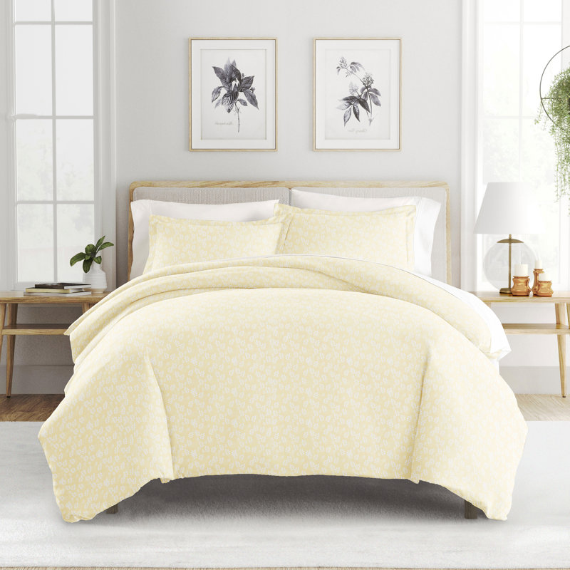 Becky Cameron Floral Duvet Cover, Yellow, Twin/Twin XL Duvet Cover + 1 Standard Sham