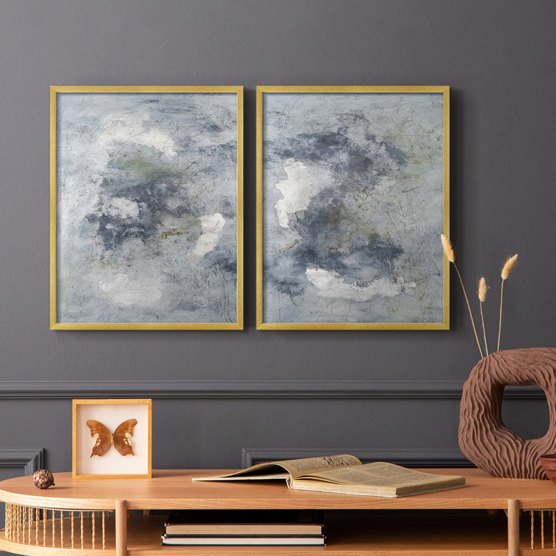 Impression encadrée Indigo Dreamscape I-Premium - prête à être accrochée - aucun clou requis - aucun clou requis, Doré