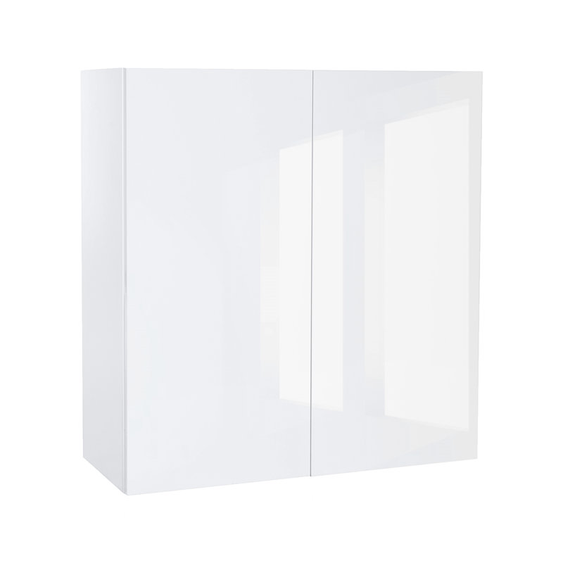 White Gloss 36" Frameless Wall Kitchen Cabinet with Soft Close Doors