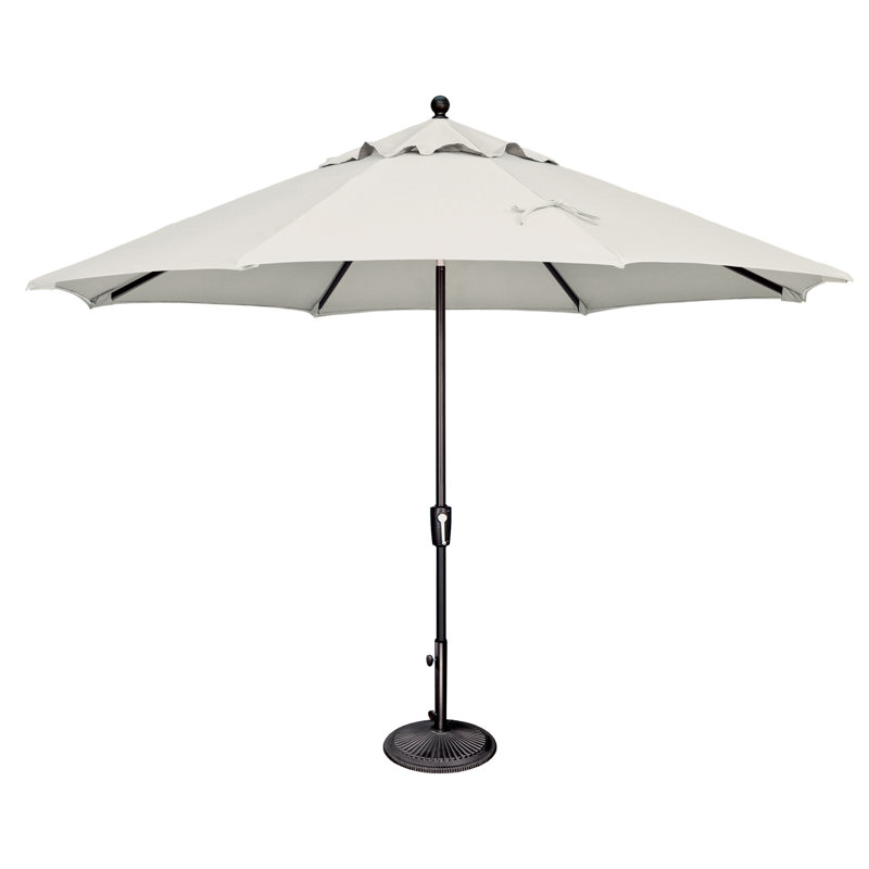 Parasol de marché 11 pi Sheridan Abitha, Sunbrella® blanc, Noir