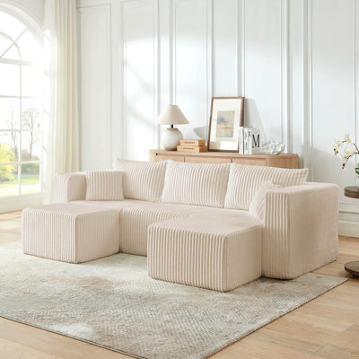 Canapé modulaire compact en velours côtelé