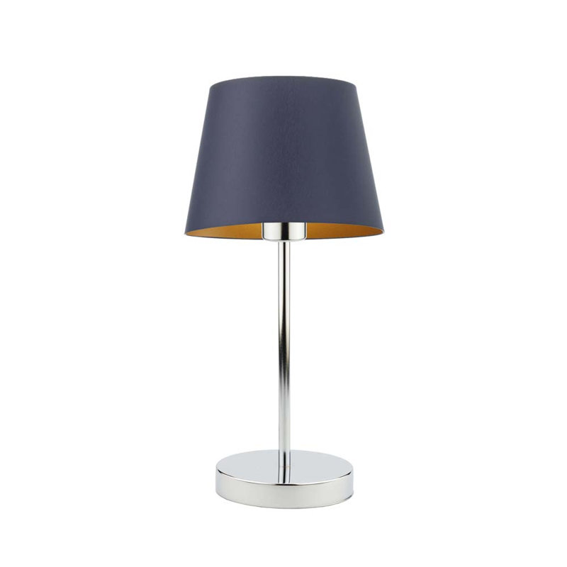Geehan Metal Table Lamp, Dark Grey, Silver