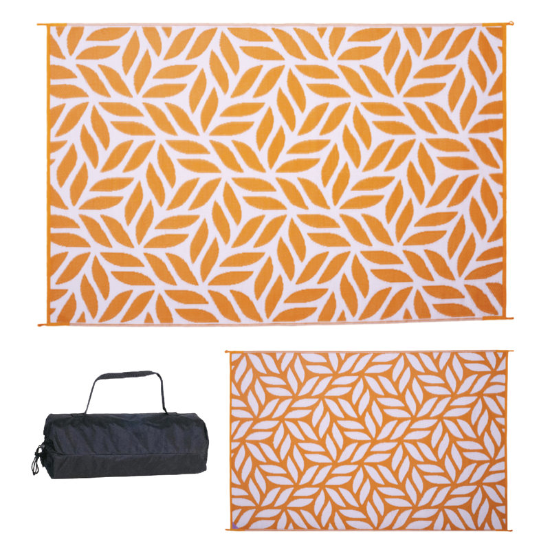 Floral Doormat, Mango, 72" W x 108" L