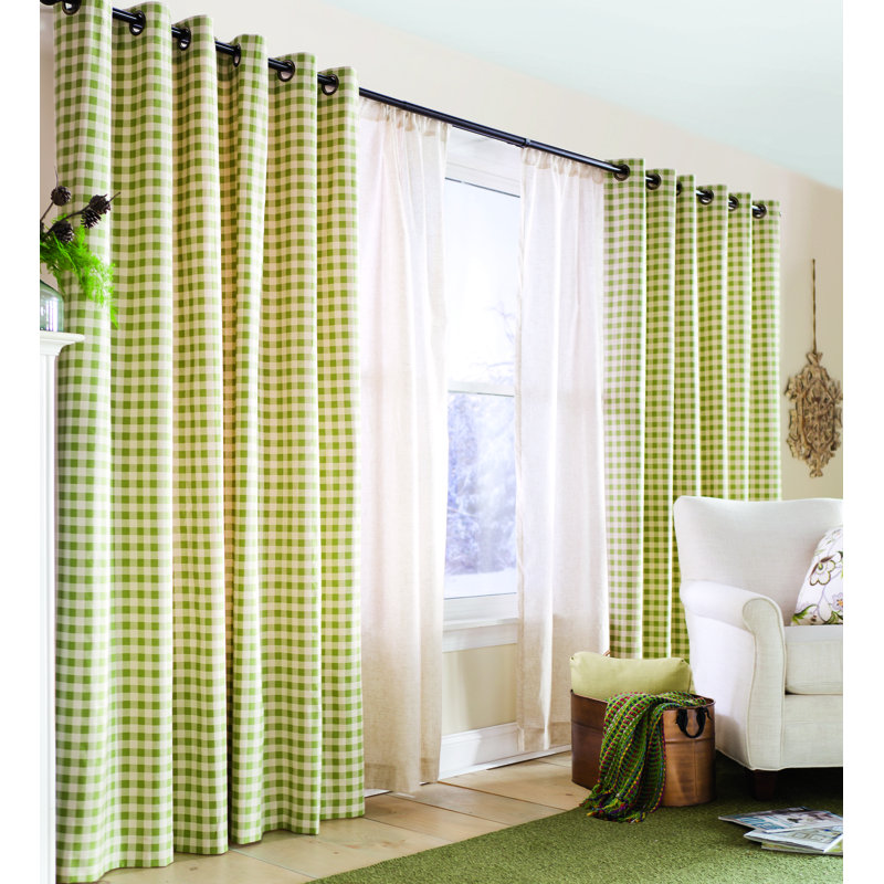 Thermalogic Cotton Blend Room Darkening Curtain Pair, Blue/White, 54" H x 40" W