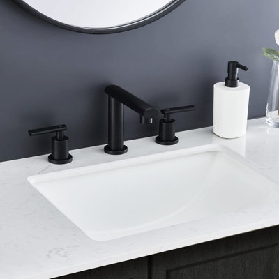 8-Inch Widespread Sink Faucet, Matte Black Waterfall Bathroom 2 Handles, Pop Up Drain Assembly, Hose Faucet With Supply Hose, 8