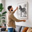 Zebra in Profile Botanical 1 Piece Wrapped Canvas Wall Art-970711342-970711343