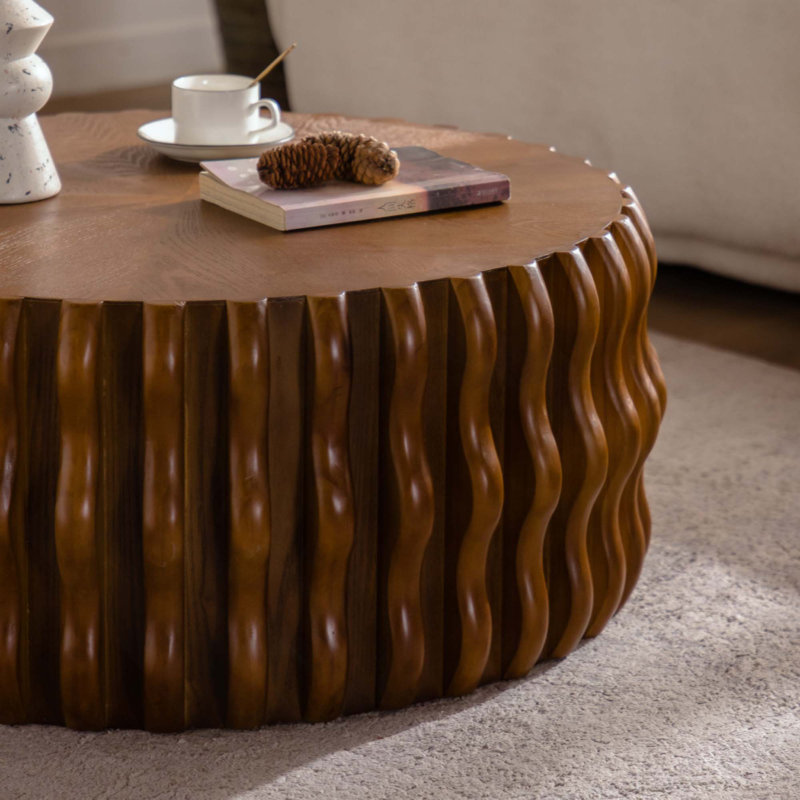 Table basse Ribbed Wave, H 12,99 po x L 38,58 po x l 38,58 po